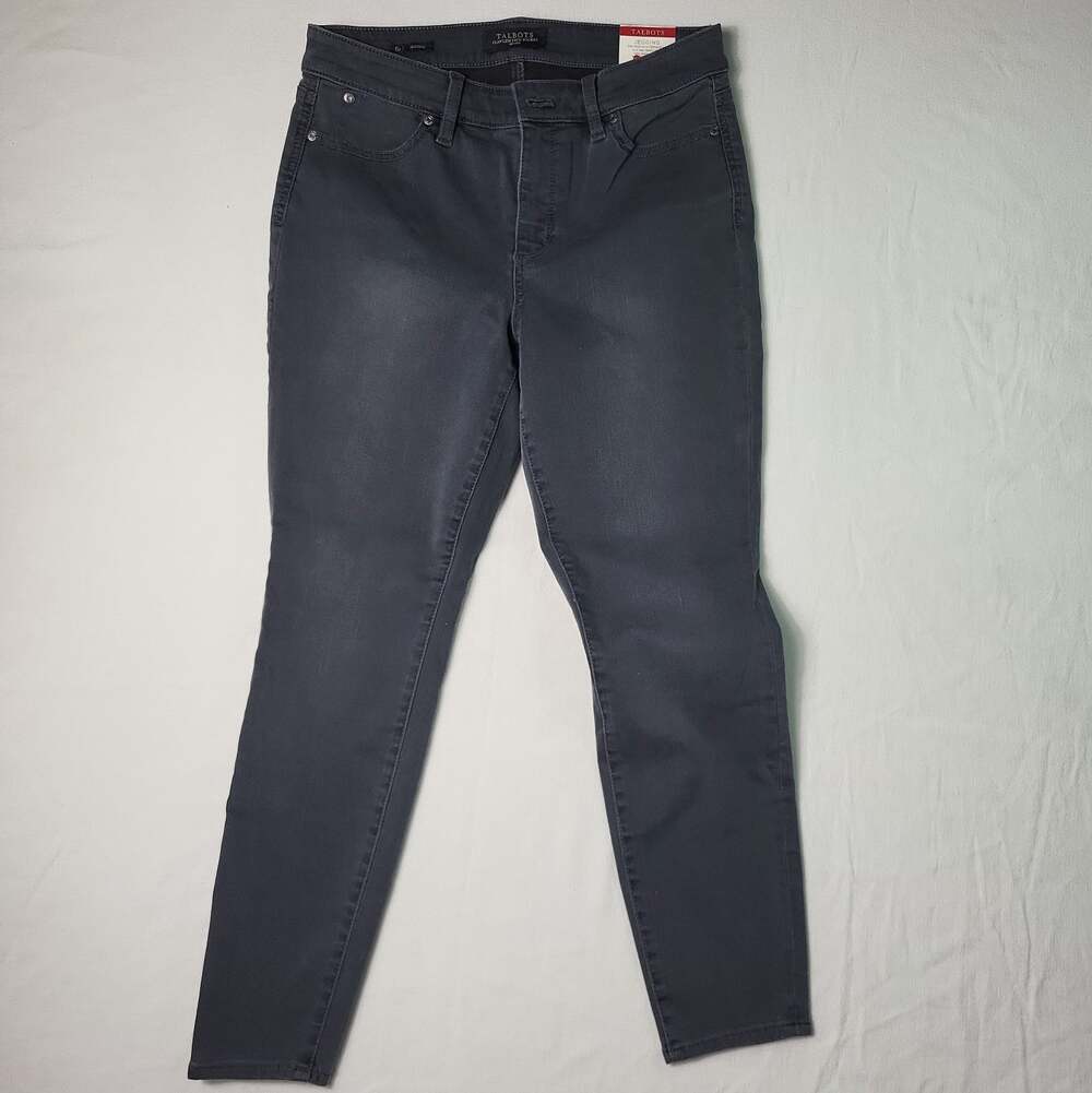 TALBOTS FLAWLESS 5 POCKET JEANS JEGGING Sz 6P Charcoal Slimming Form Fitting NEW